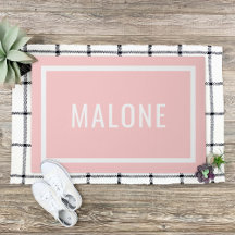 Petal Rosa Personlig Family Namn Doormat