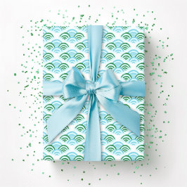 Petal Scallop in Green and Aqua Presentpapper