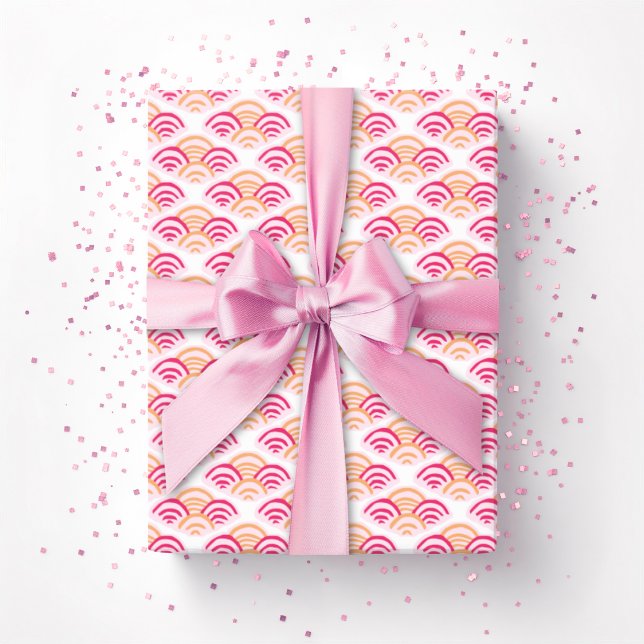 Petal Scallop in Pink and Orange Presentpapper (Skapare uppladdad)