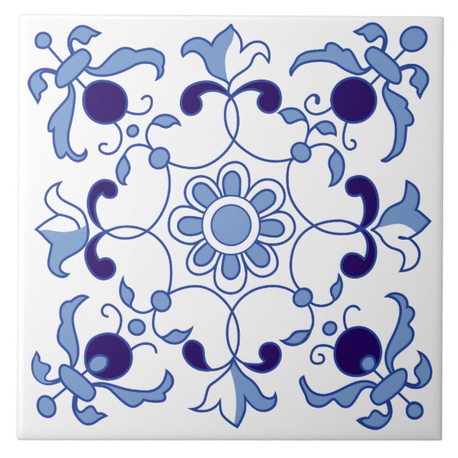 Petal Stollig Blue Tones Kakelplatta (Framsidan)