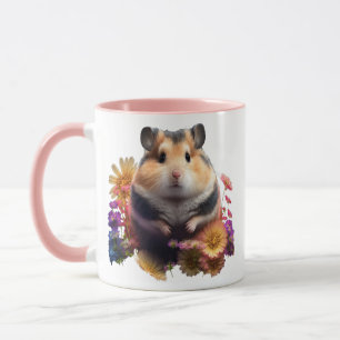 Petal Tass - Cute Blommigt Hamster Mugg