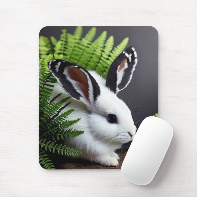 Petal the Black and White Bunny, Mousepad Musmatta (Med mus)