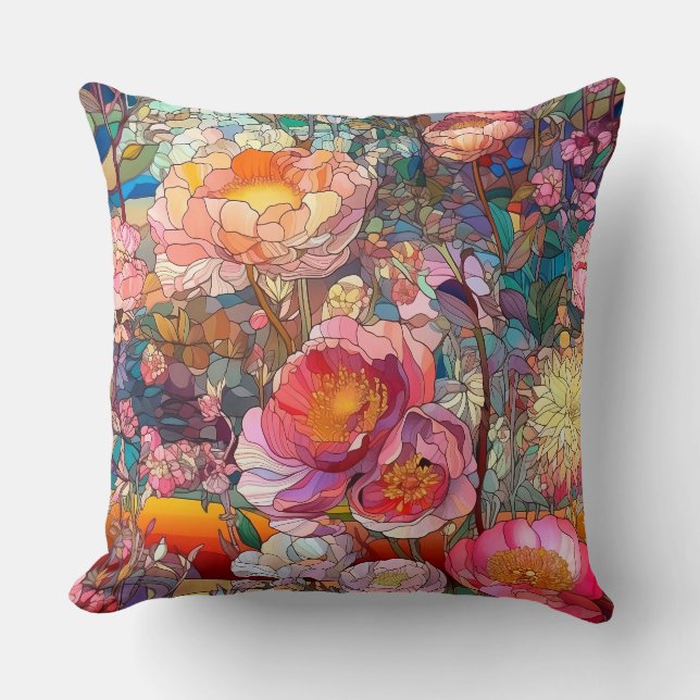 Petaler av botaniskt glas kudde (Framsida)