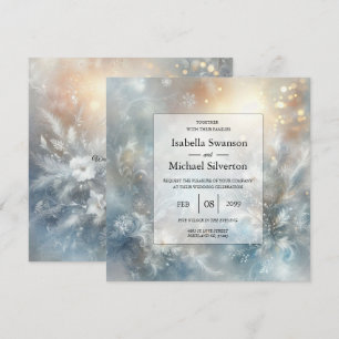 Petaler i Bröllop i Golden Winter Mist Inbjudningar