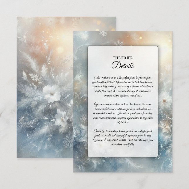 Petaler i Bröllop i Golden Winter Mist Tilläggskort (Fram/baksida)