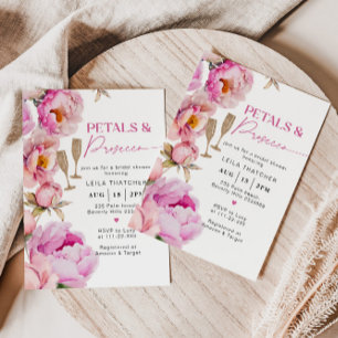 Petaler och åklagarsambriljant möhippa för rosa inbjudningar
