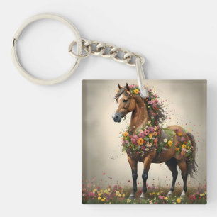 Petaler och hovar: Brown Horse Fantasy Garden.