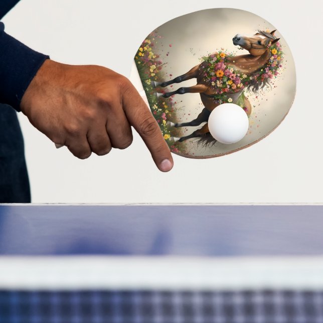 Petaler och hovar: Brown Horse Fantasy Garden. Pingisracket (Insitu)