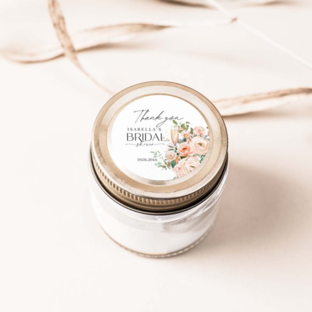 Petaler och Prosecco-Möhippa Runt Klistermärke (Skapare uppladdad)