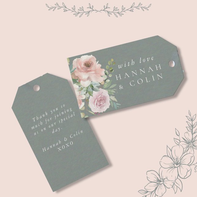  Petaler och sågsuckor minimala botaniska Presentetikett (Skapare uppladdad)