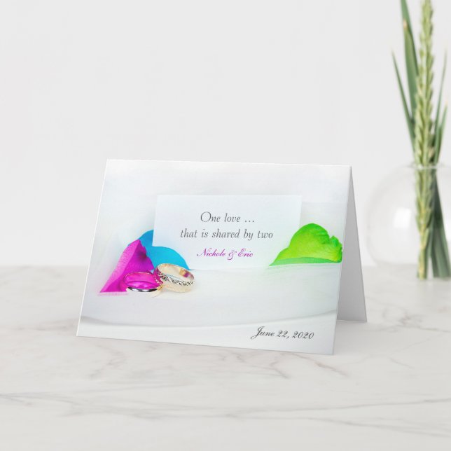 petalerna bröllop ringar och ro kort (Framsida)