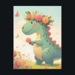 Petalosaurus (A New Breed of Dinosaur) Vykort<br><div class="desc">Denna vackra tecknad med blommor på huvudet är perfekten som ett tillskott till livet på alla dinosaurer älskare. Det sjudande färg och den visuella utformningen kommer säkert att ge ansikte ett leende. Låt dem höra dig roar!</div>