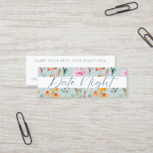 Petals and Prosecco Möhippa Date Night Idea Mini Visitkort