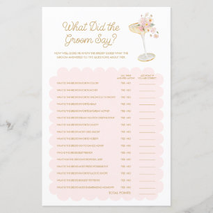 Petals and Prosecco What was Groom say Game