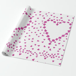 Petals Heart Wrapping Papper Presentpapper