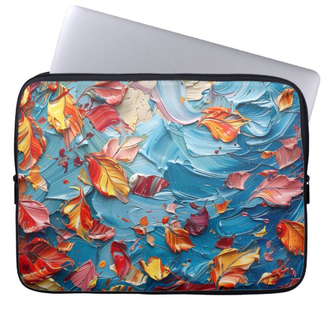 Petals in Motion – Expressive Abstract Floral Laptop Fodral (Framsidan)