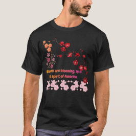 Petals in Pink Harmony black T Shirt