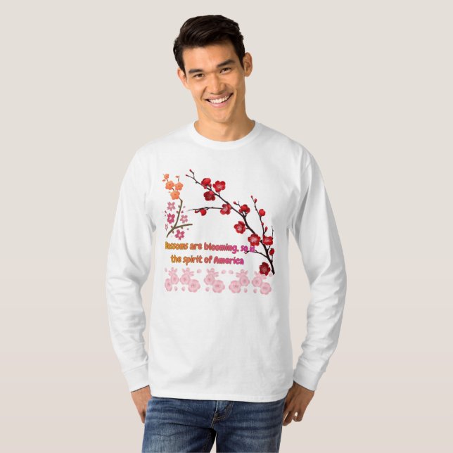 Petals in Pink Harmony white T Shirt (Hel framsida)