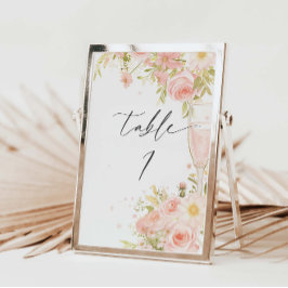 Petals- och Prosecco-Bordsnummer Bordsnummer