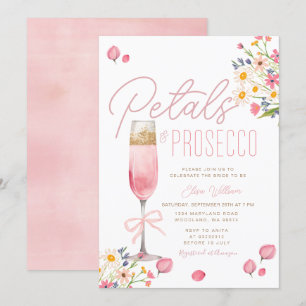 Petals och Prosecco Brunch Möhippa Inbjudningar