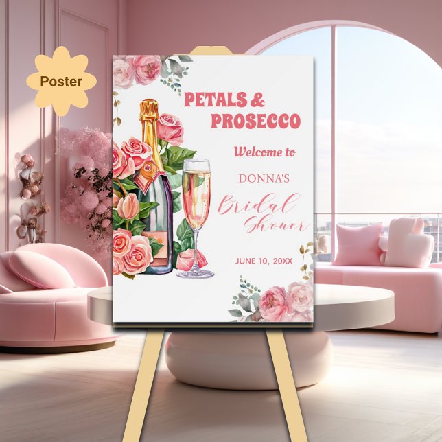 Petals och Prosecco Flaska och Ro Möhippa Poster (Skapare uppladdad)