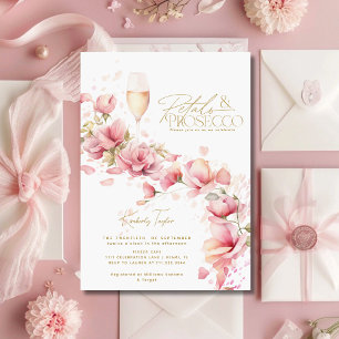 Petals och Prosecco Garden Blommigt Möhippa Inbjudningar