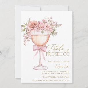 Petals och Prosecco Garden Ro Möhippa Inbjudningar