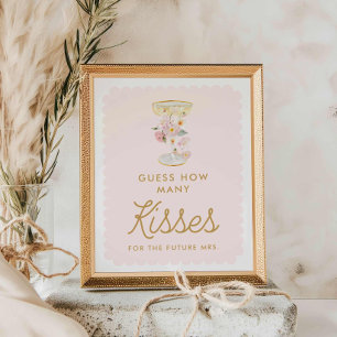 Petals och Prosecco gissar hur många Kisses-spel Poster