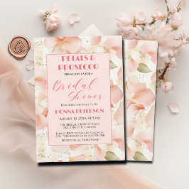 Petals och Prosecco Guld Glitter Möhippa Inbjudningar