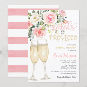 Petals- och Prosecco-inbjudan Inbjudningar