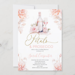 Petals och Prosecco Inbjudningskort för möhippan