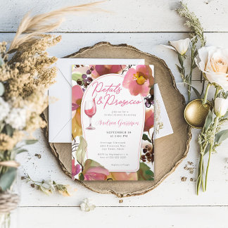 Petals och Prosecco Inbjudningskort för möhippan