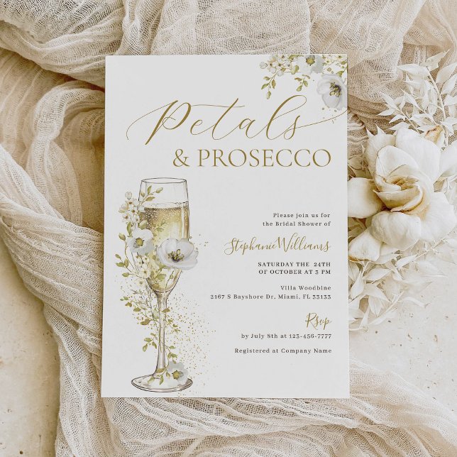 Petals och Prosecco Inbjudningskort för möhippan (Skapare uppladdad)