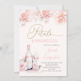 Petals och Prosecco Inbjudningskort för möhippan