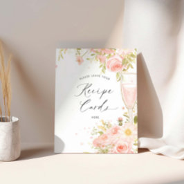 Petals och Prosecco Lämnar dina recept-kort Poster