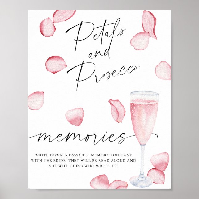Petals och Prosecco - minnen med bruden Poster (Framsidan)