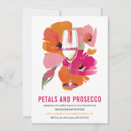Petals och Prosecco Möhippa Black Inbjudningar