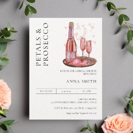 Petals och Prosecco Möhippa Modern Minimal Inbjudningar