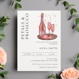 Petals och Prosecco Möhippa Modern Minimal Inbjudningar