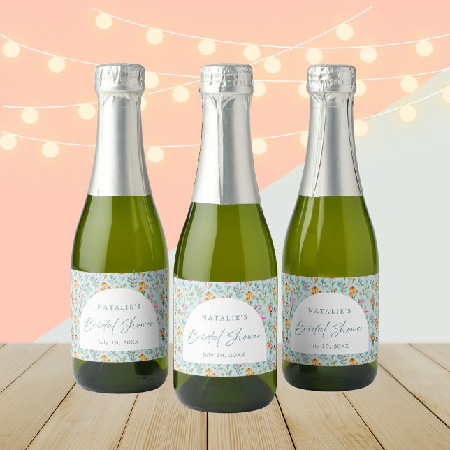 Petals och Prosecco Möhippa Party (Petals and Prosecco Bridal Shower Party Labels)