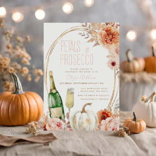 Petals och Prosecco Pumpkin Ivory Möhippa Inbjudningar