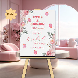 Petals och Prosecco Ro Möhippa Välkommen Poster
