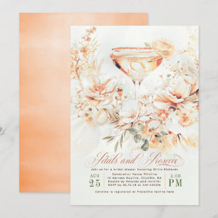 Petals och Prosecco Terracotta Boho Möhippa Inbjudningar