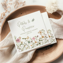 Petals och Prosecco Vildblommig Bröllopsdusch Pappersservett