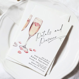 Petals och Proseccos minimala moderna Möhippa Inbjudningar