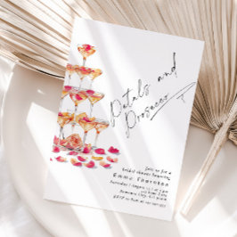 Petals och Proseccos minimala moderna Möhippa Inbjudningar