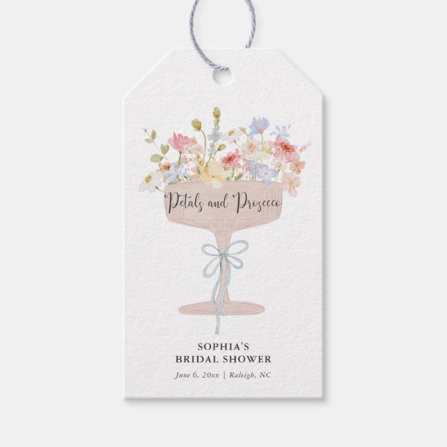 Petals och Proseccos Möhippa Favor Presentetikett (Framsidan)
