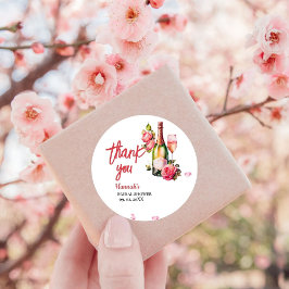 Petals och Proseccos Möhippa tack Runt Klistermärke