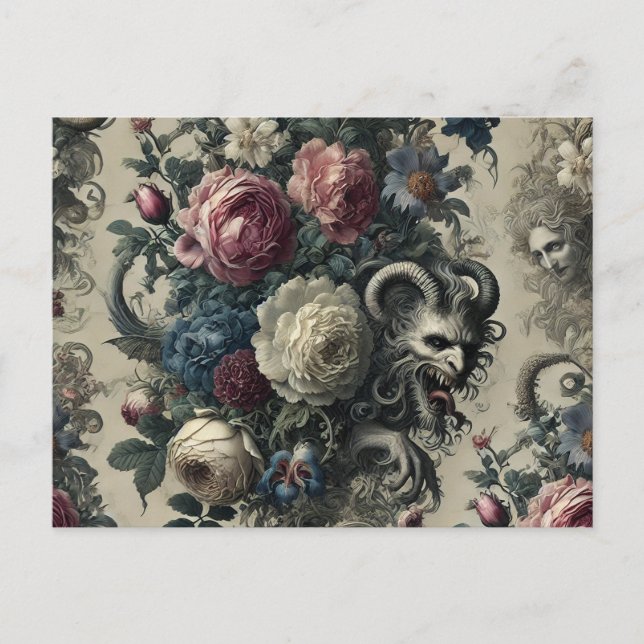 Petals of Decadence - Gothic Victorian Helg Vykort (Framsida)