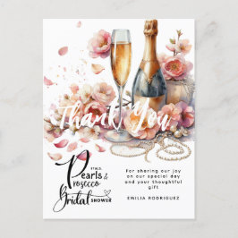 Petals Pearls Prosecco Favors Möhippa Postca Vykort
